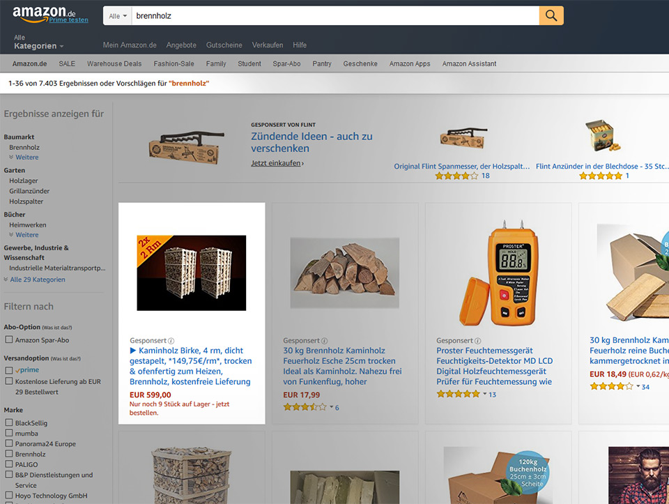 Kretschmann Referenz Sponsored Ad Amazon