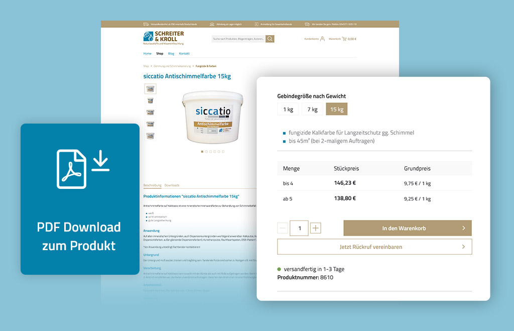Varianten-Artikel und Produktinformationen zum Download