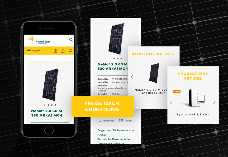 Referenz Heckert Solar Screens B2B-Shop