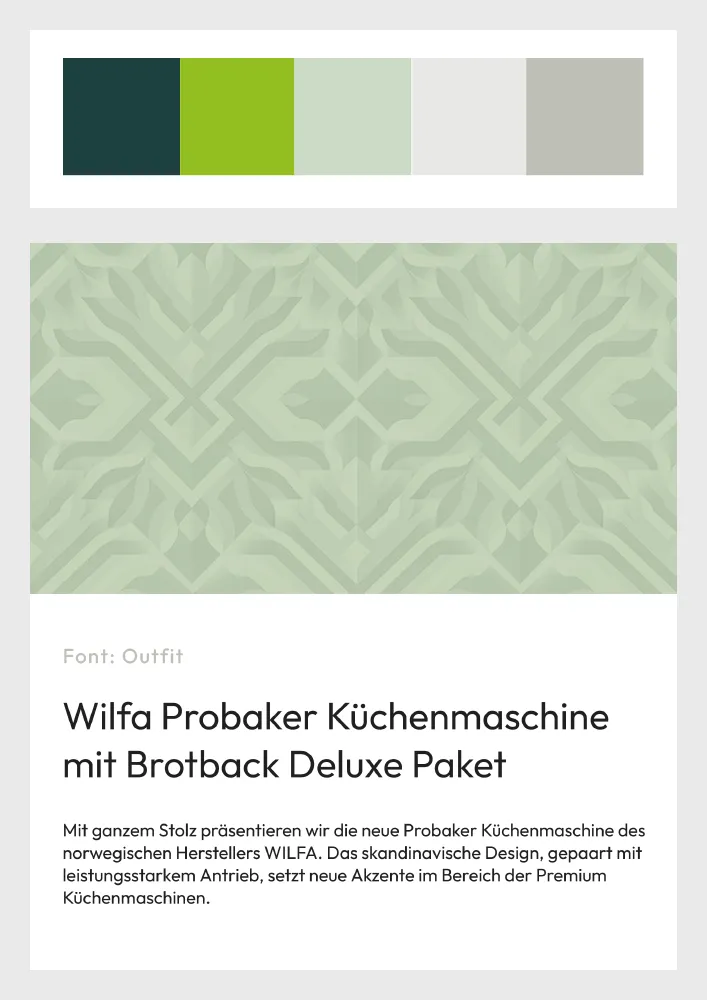 Corporate Design von einem edlen dunklen Tannengrün bis hellen frischen Lindgrün mit modernen geometrischen Texturen