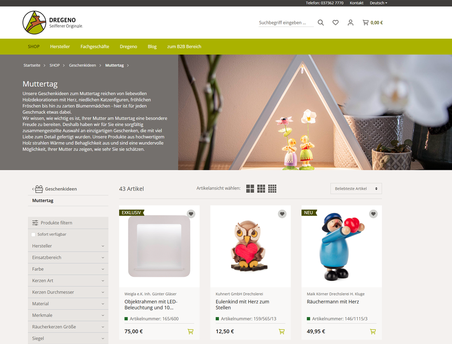 Dynamische Produktgruppen im Shopware 6 Shop Frontend von Dregeno, umgesetzt von w3work