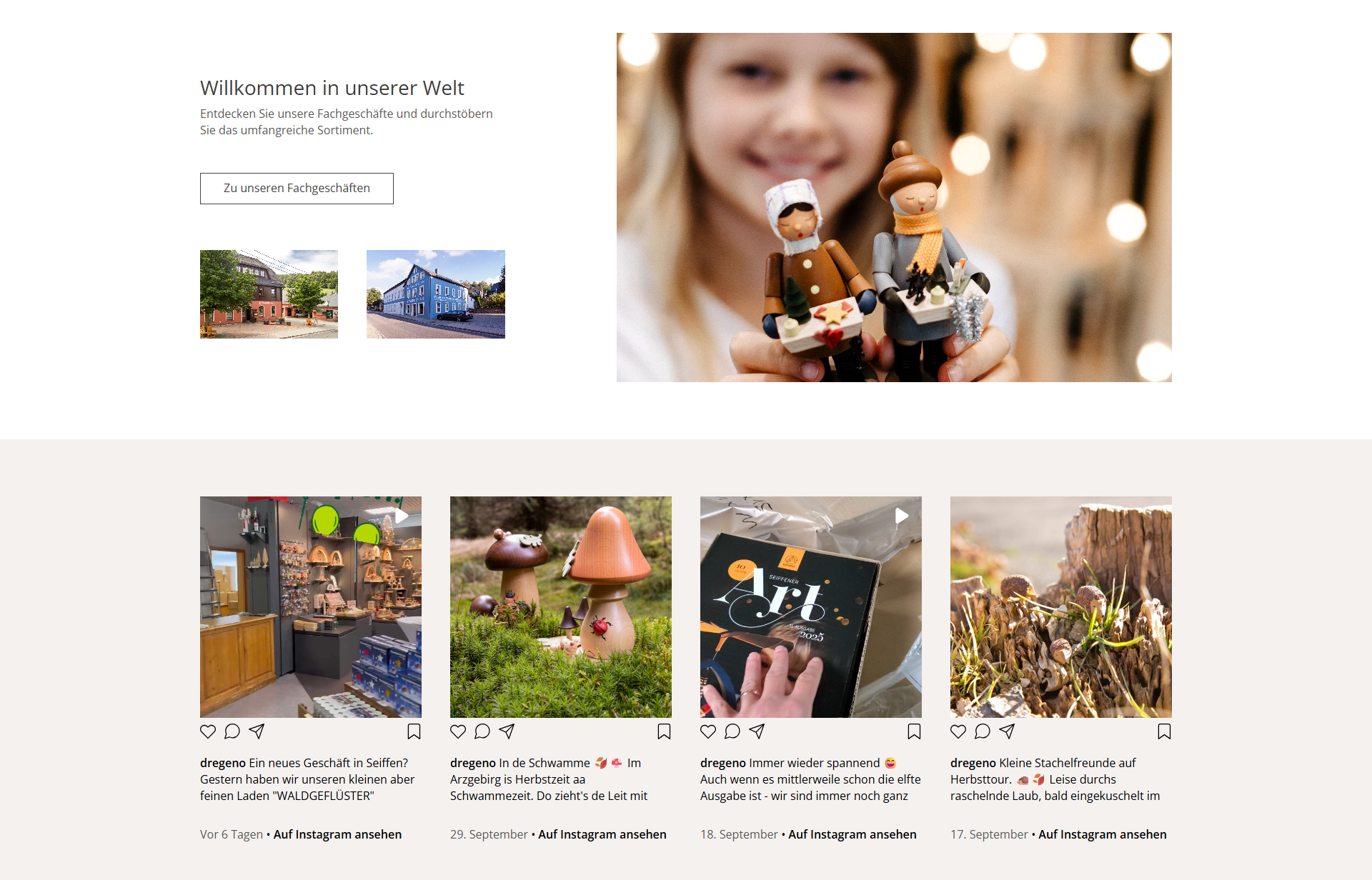 Instagram-Anbindung im Shopware 6 Shop von Dregeno, umgesetzt von w3work