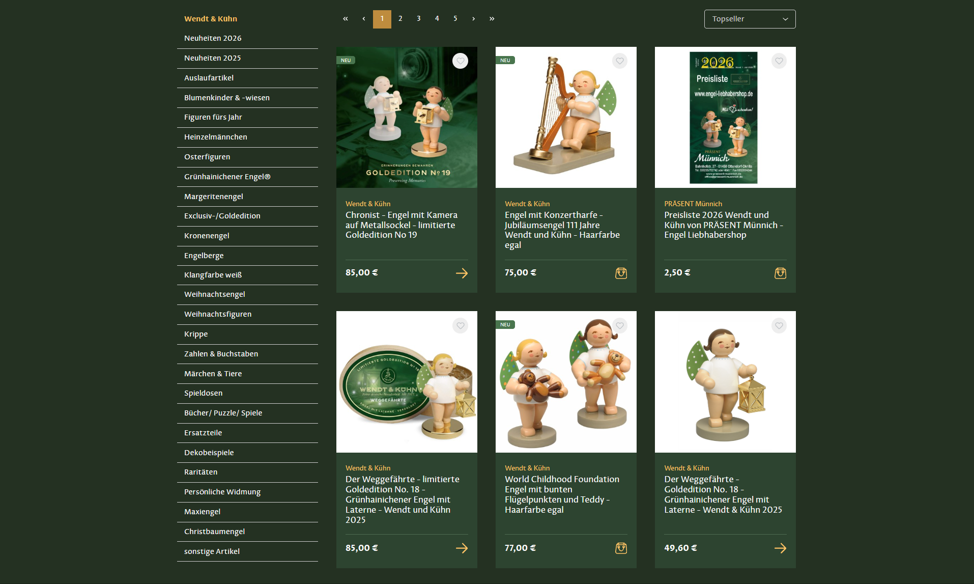kategorieseite-engel-liebhabershop Kategorieseite für Wendt & Kühn Produkte im Engel Liebhabershop mit eindeutigen Produktbildern (umgesetzt von w3work)